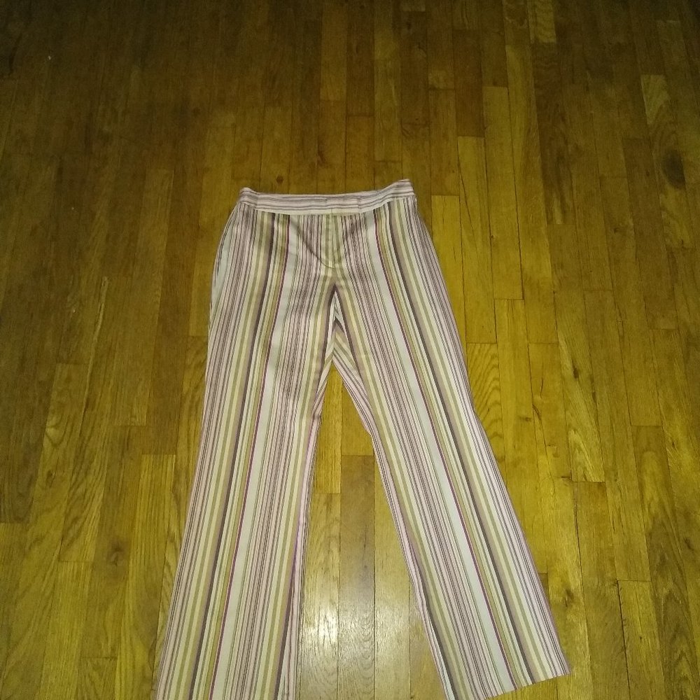 Sz 6P INC Multicolor Striped Wide Leg Pants